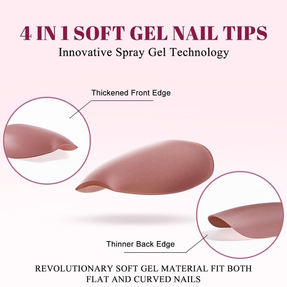 300 Pieces GelX Long Coffin Press On Nails - Picture 3 of 7